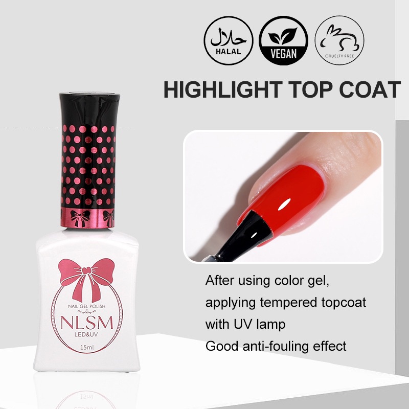 NLSM GEL 15ml TOP COAT BASE COAT PH BOND UV GEL POLISH PREMIUM QUALITY / KUTEK GEL NLSM FUNCTIONAL GLUE DEKORASI NAILART