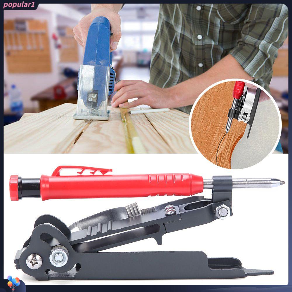 POPULAR Populer Alat Coret Multifungsi Scriber Line Maker Alat Scribe Multifungsi Dengan Pensil Lubang Dalam Woodworking Scribe Gauge Penggaris Coret Profil