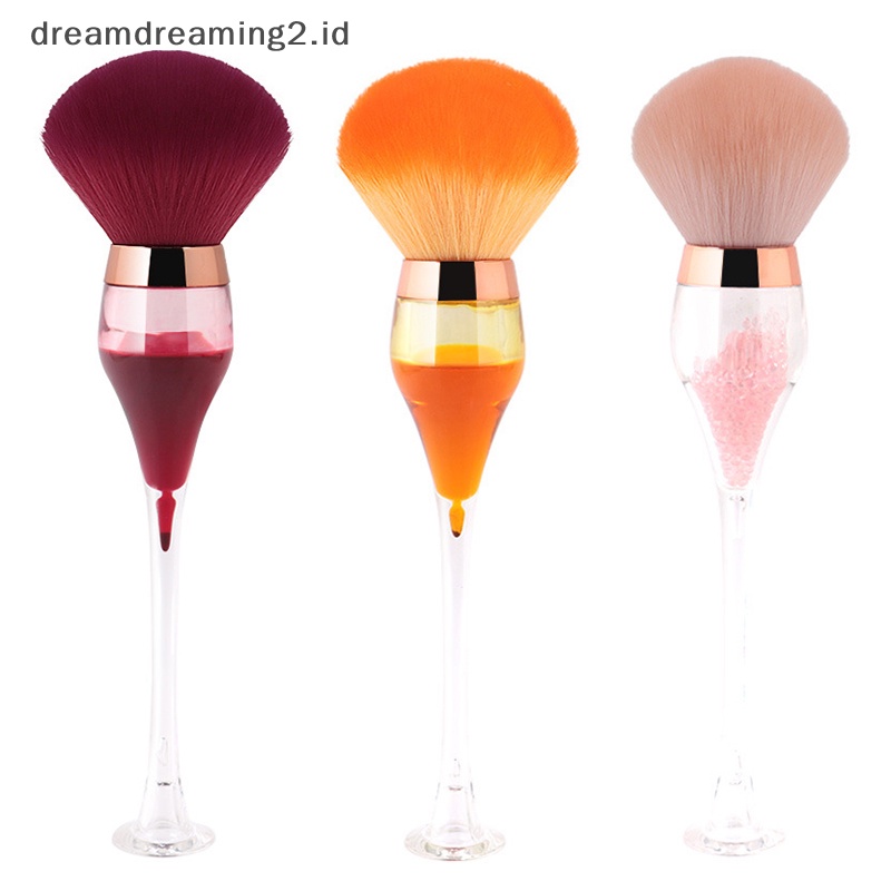 (drea) 1pc Sikat Bubuk Mineral Bentuk Gelas Anggur Makeup Brush Foundation Lembut Berbulu //
