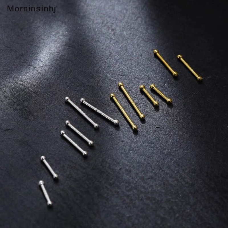 Mornin 2pcs Anting Stud Manik Kecil Minimalis Untuk Wanita Gadis Anting Sekrup Tulang Telinga Hypoallergenic Jewelry id