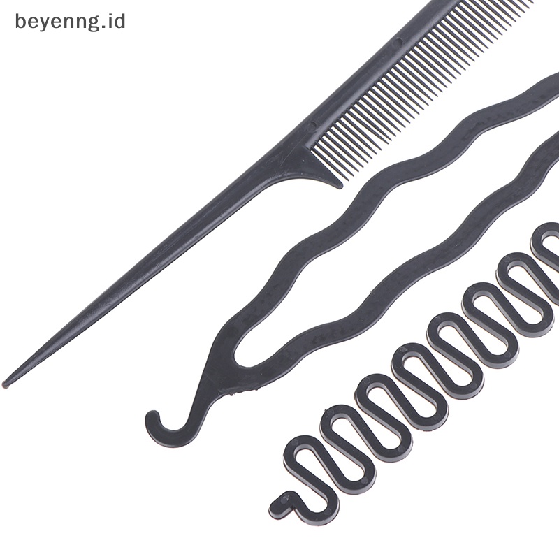 Beyen 6pcs /set Alat Mengepang Gaya Rambut Tarik Tembus Rambut Disk Sisir Rambut ID