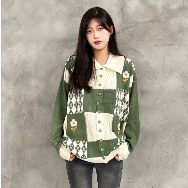 KKOT KNIT CARDIGAN IMPORT KOREAN STYLE WINTER AUTUMN KARDIGAN RAJUT WANITA