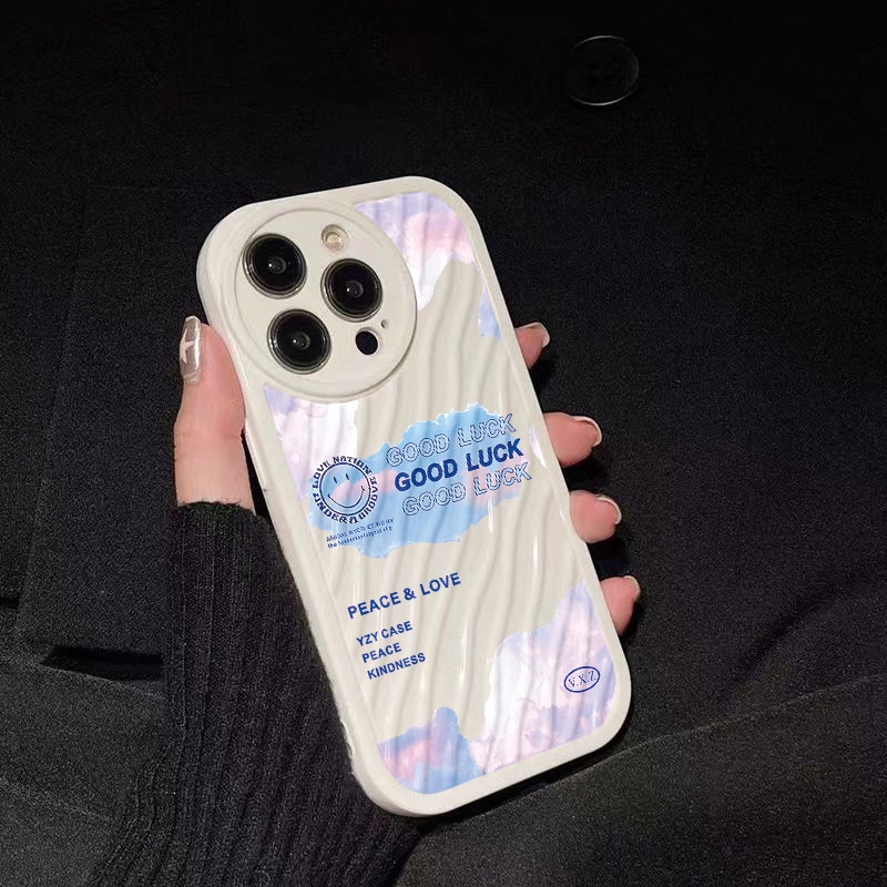 IPHONE Casing Ponsel Riak Air Awan Keberuntungan Kompatibel Untuk Iphone11 13 12 14 Pro Max14 Plus XR X XS MAX 7Plus 8Plus 7 8 SE 2020 2022 Sarung Tahan Guncangan