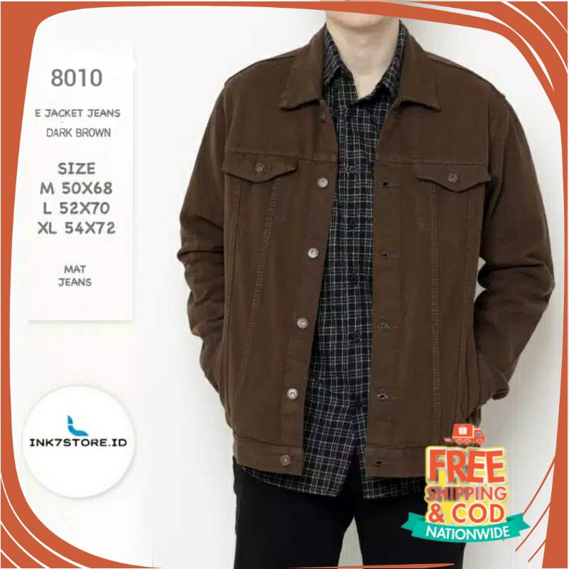 JAKET OOTD KONSER OOTD CAFE/ Ink7 Jaket Jeans Oversize Dark Brown Jaket Jeans Coklat Tua Pria
