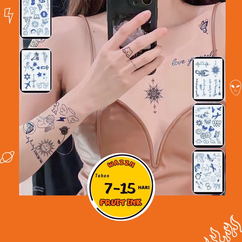 Tato Temporer Semi Permanen Fruit ink C Grosir Cod Tatto tahan air Tahan lama 15 hari juice ink