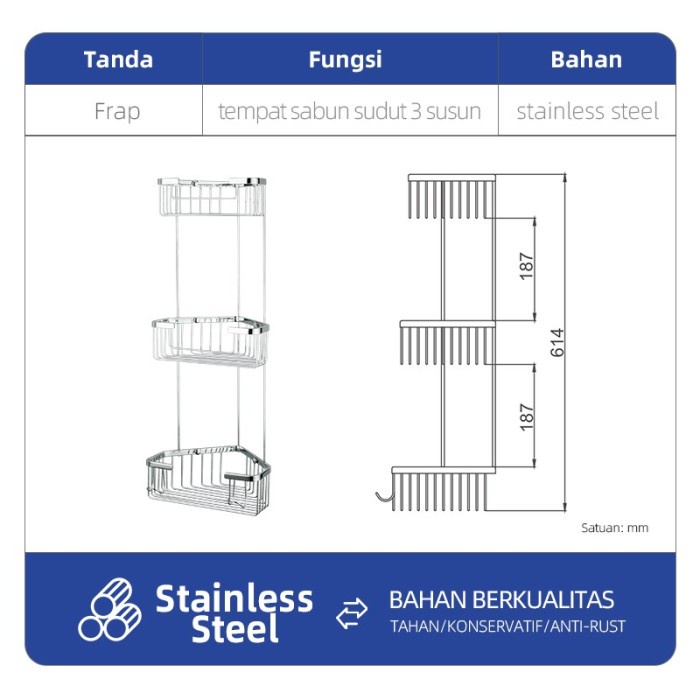 Corner Container Stainless Steel IF351-2 Merk Frap