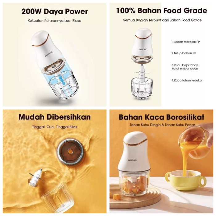 Food Processor Samono Chopper 0,3L SW 099 SW099 Blender Daging Mpasi