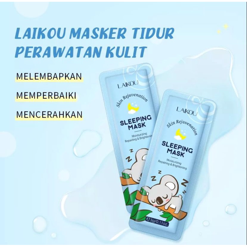 LAIKOU Sleeping Mask SKIN REJUVENATION Peremajaan Kulit Krim Wajah Malam Mengurangi Jerawat Tanpa Bilas 1pcs