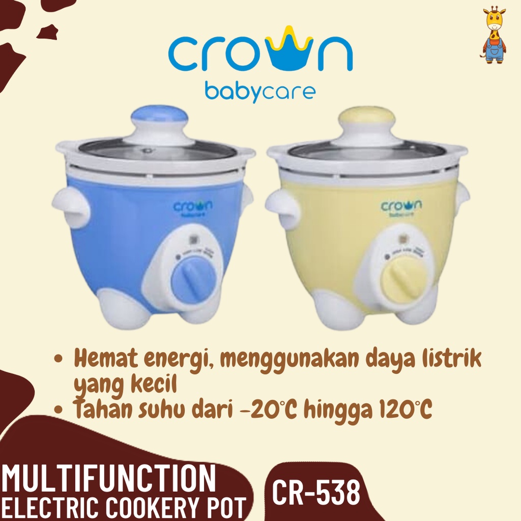 Crown Multifunction Electric Cookery Pot CR-538 - Slow Cooker Bayi