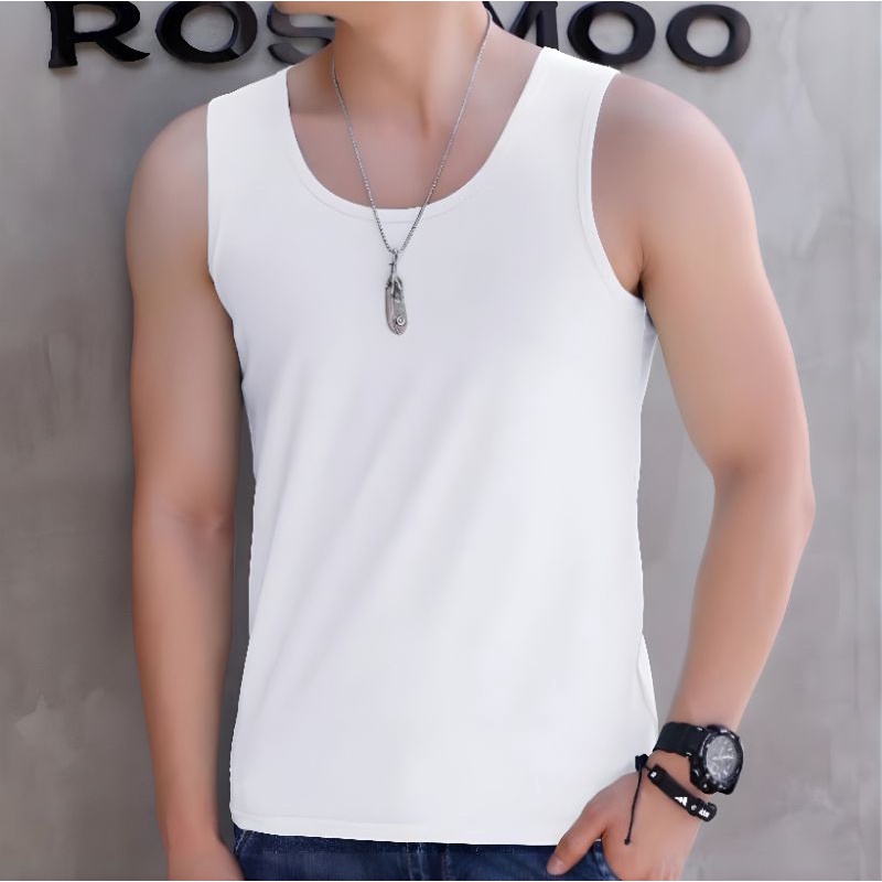 Singlet Pria Polos Cotton Combed Tanktop Pria Kaos Dalam Pria