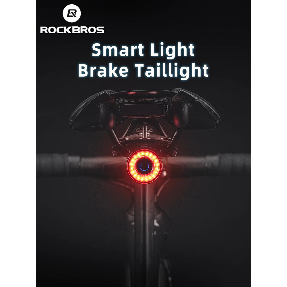523 ROCKBROS Q3 Smart Bike Tail Light Waterproof IPX6 - Lampu Sepeda
