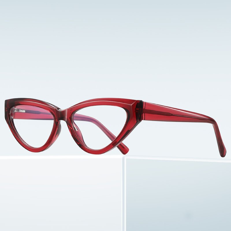 (YUZHU) Western Fashion Cat Eye Bingkai Tebal Anti Blue Light Eyeglasses Gaya Inggris TR90 Eyeglasses Untuk Wanita