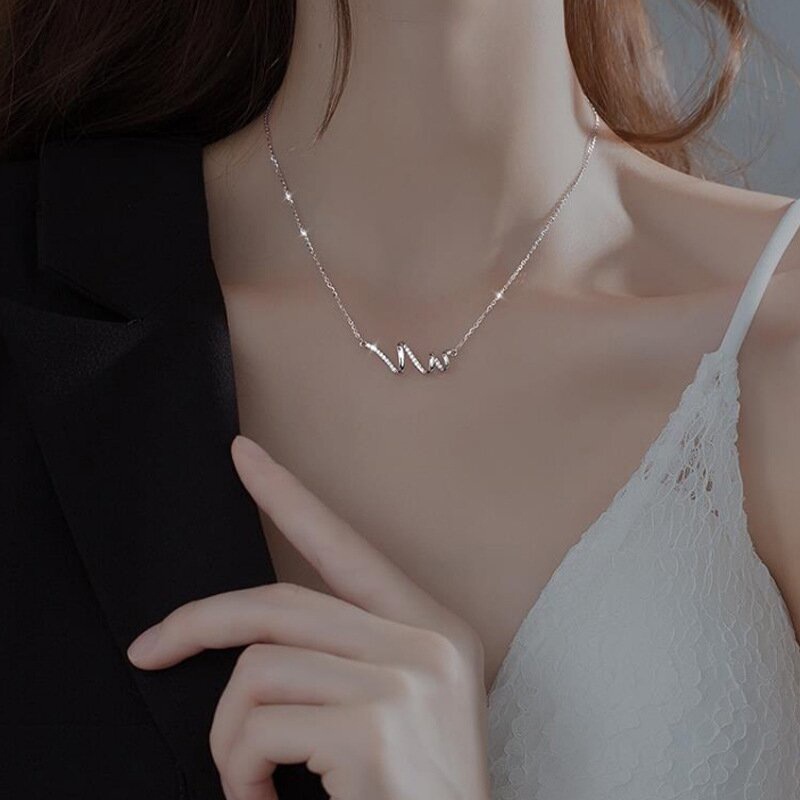 Kalung Geometris Melingkar Fashion Berlian Imitasi Alloy Untuk Wanita