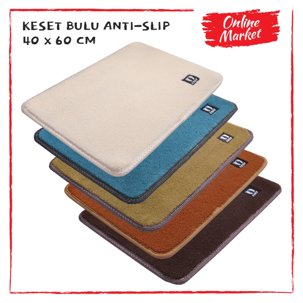 Keset Bulu Tebal 40cm x 60cm | Keset Kamar Mandi Anti-slip - Alas Kaki non-slip