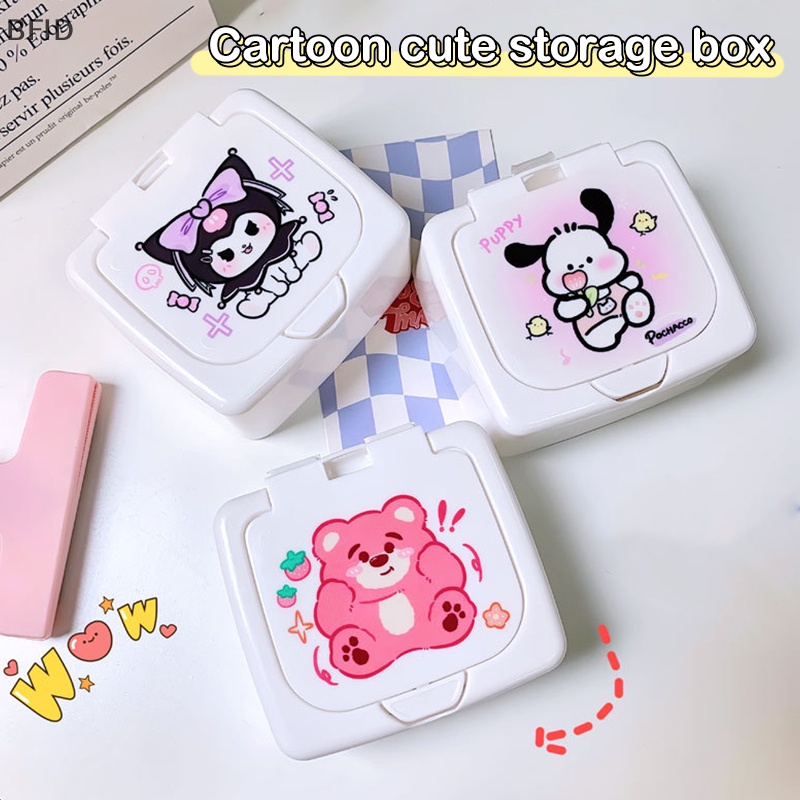 [BFID] Kawaii Sanrioed Desktop Storage Box Kotak Penyimpanan Kartun Cotton Swab Sundry Kotak Barang Kecil [ID]