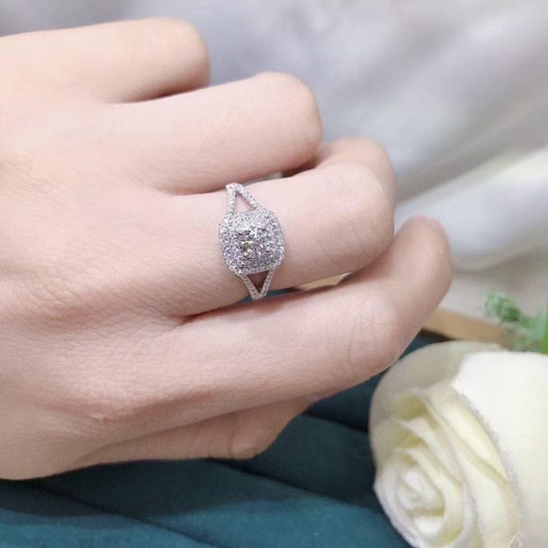 Hot Cincin Wanita Kualitas Tinggi Perak Berlapis Zirkon Kubik Sederhana Fashion Pernikahan Pertunangan Aksesoris Lady Jewelry