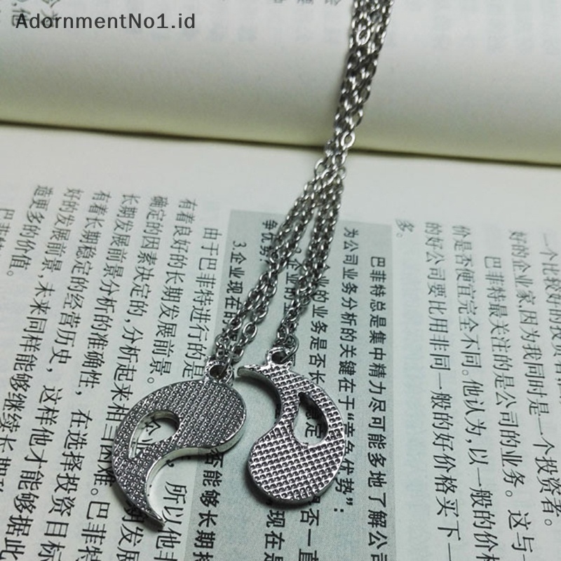 [AdornmentNo1] 2pcs Tai Chi kalung Alloy Yin Yang liontin kalung kreatif Fashion leher rantai perhiasan ulang tahun untuk pasangan sahabat terbaik hadiah