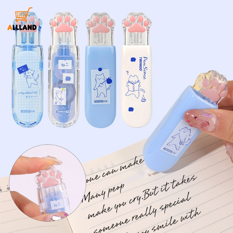 Creative Cartoon Cat Paw Press Correction Tape/ Student School Office White Corrector Stationery/ Portable Correction Band