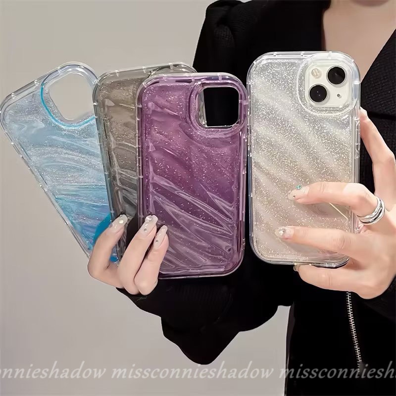 Casing Langit Berbintang Warna Gradasi Fantasi Kompatibel Untuk IPhone XR X14 11 13 12 Pro MAX 7Plus XS Max7 6 6S 8plus SE 2020 Bling Kartu Laser Pola Korgasi Stereo 3D Soft Cover