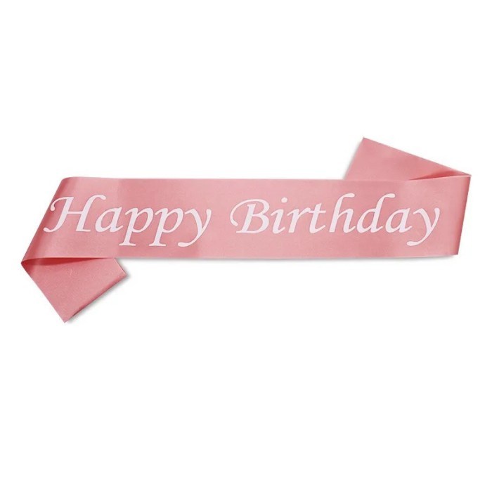 Sash Happy Birthday / Selempang HAPPY BIRTHDAY Polos Sablon