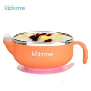 Kidsme Stainless Steel Warming Suction Bowl Mangkuk Bayi Anak