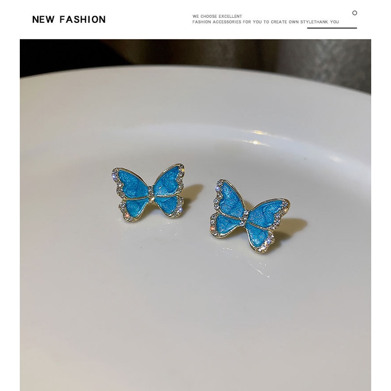 Desain Unik Anting Kupu-Kupu Biru Gadis Musim Panas Anting Indah Bermutu Tinggi2023Anting Sederhana Baru