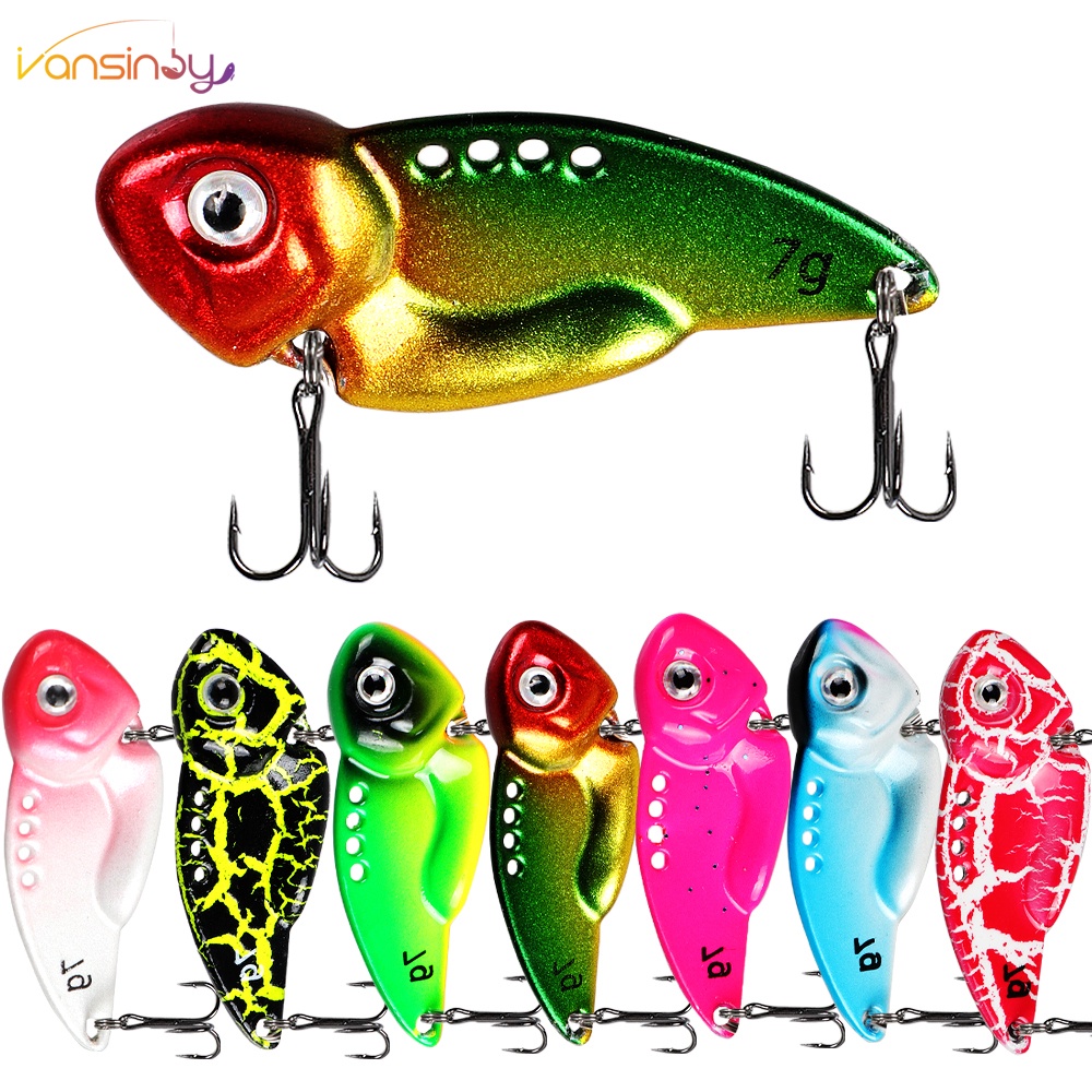 Fishing Jig Spoon Lures 7g /10g /12g /14g VIB Metal Blade Umpan Pancing Sendok Crankbaits Untuk Trout Bass Salmon Umpan Air Tawar Air Asin