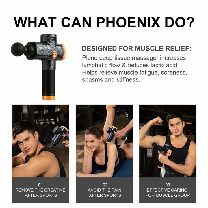 #RAN12 - PHOENIX A2 - Portable Electric Muscle Massage Gun Deep Tissue Massager