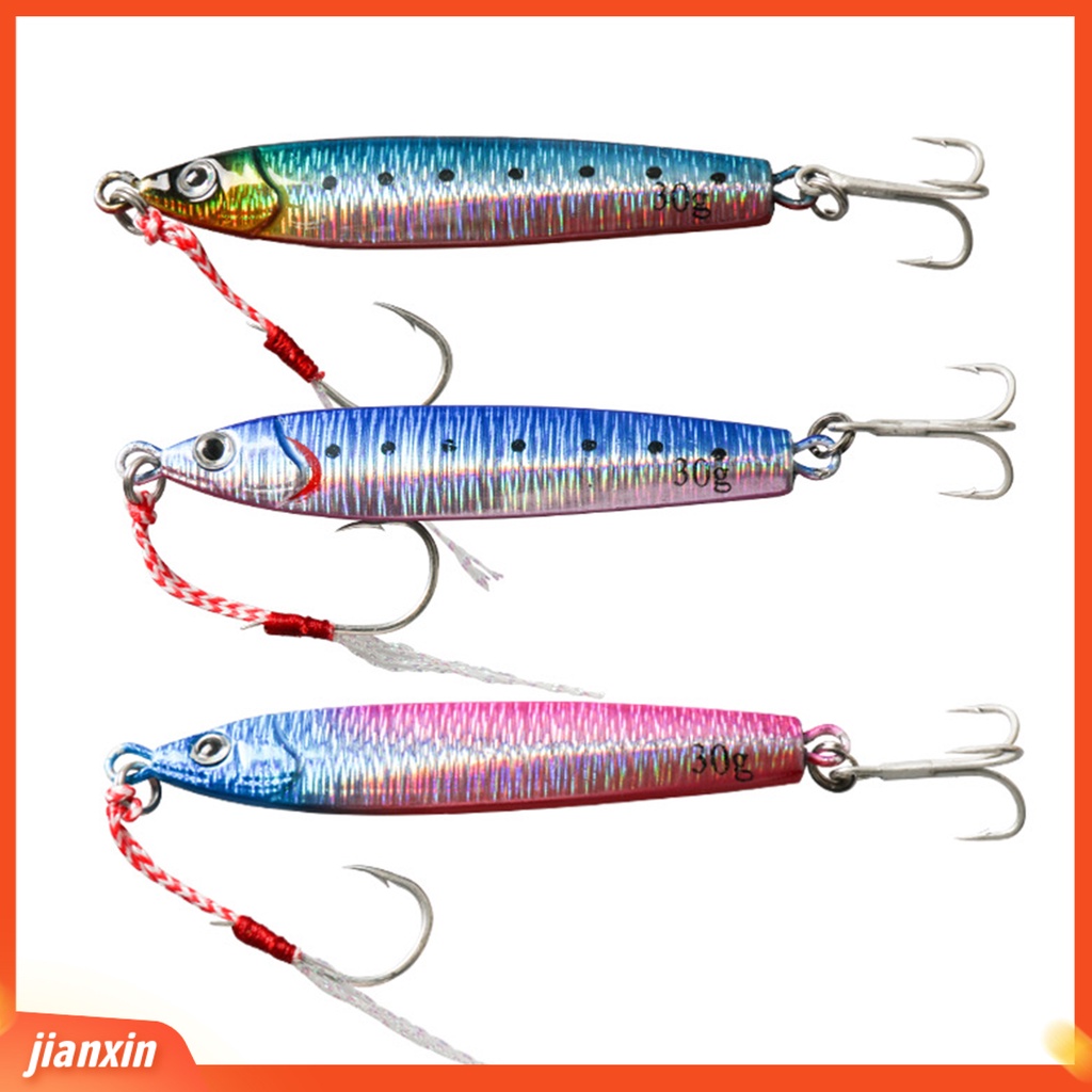 (In Stock) 30g /40g Ramping Memancing Umpan 3D Mata Reflektif Treble Hook Jigging Lure Perlengkapan Memancing