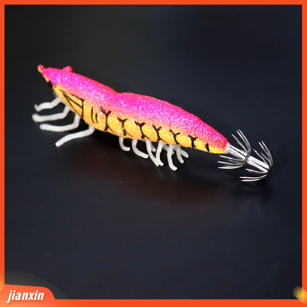 (In Stock) 11.5cm Umpan Udang Bercahaya Tajam Kait Simulasi Menggoda Angling Kayu Udang Simulasi Udang Kait Memancing Luar Ruangan