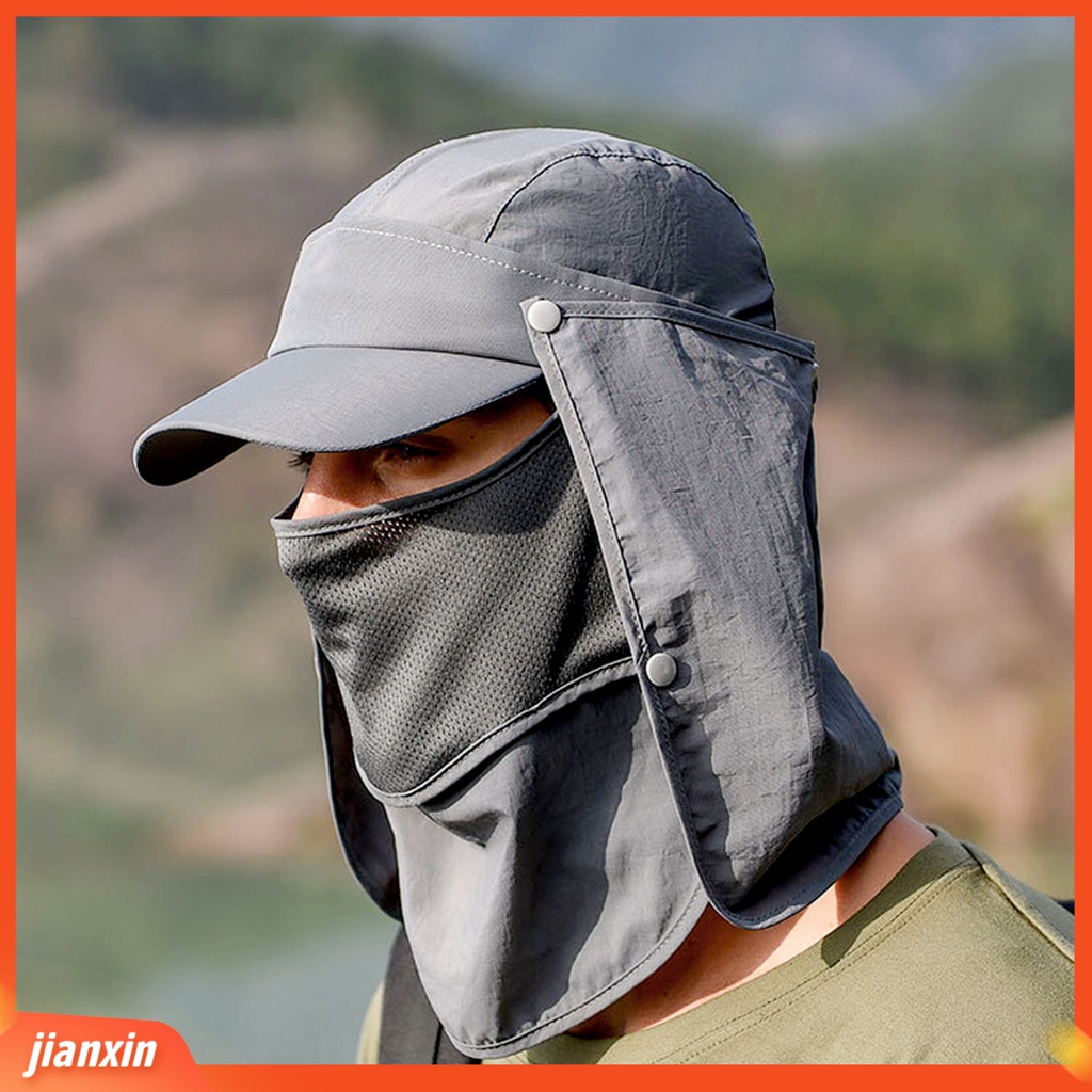 (In Stock) Musim Panas Pria Penutup Wajah Topi Matahari Tabir Surya Topi Baseball Untuk Olahraga Outdoor