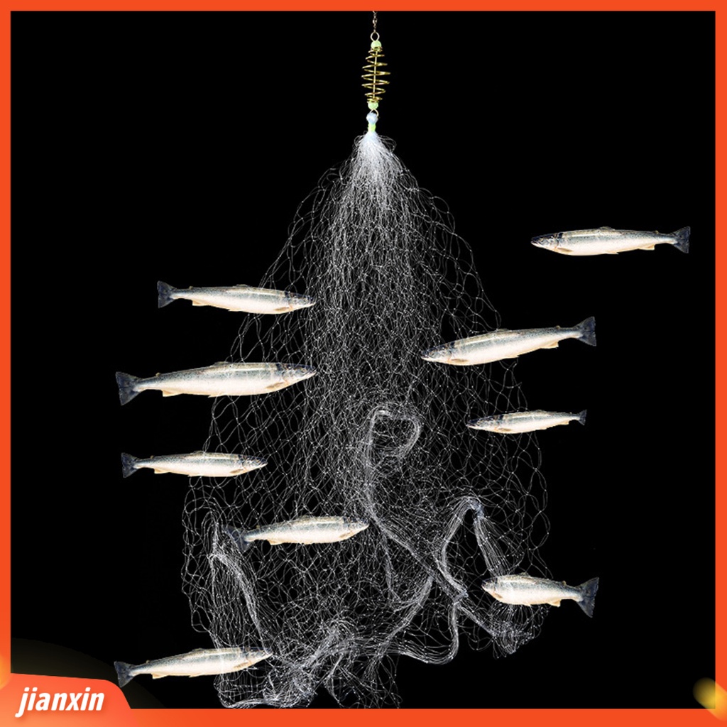 (In Stock) 10Pcs /Set Desain Musim Semi Jaring Ikan Kekuatan Tinggi Ultra Long Trap Bead Spring Shoal Fishnet Aksesoris Untuk Outdoor