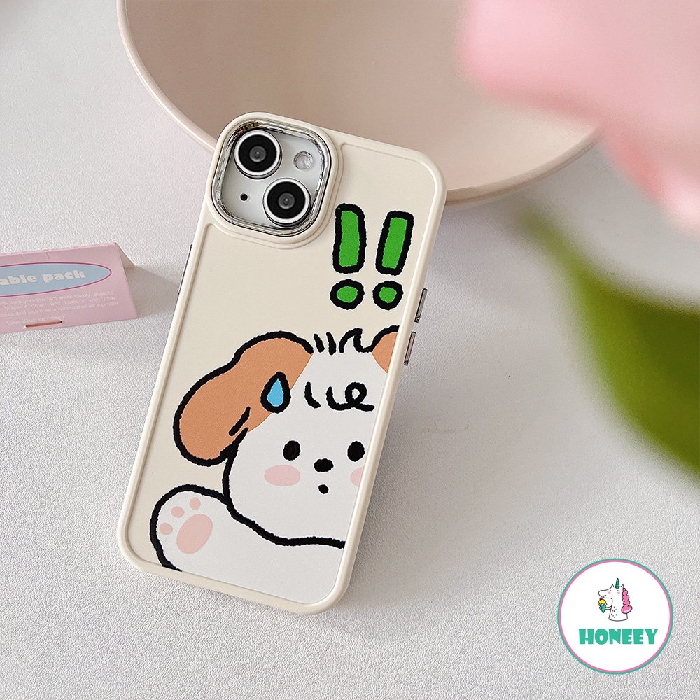 IPHONE Casing Ponsel Kartun Kelinci Pink Kompatibel Untuk Iphone14 Pro 13 12/12pro 11 Pro Max Cute Puppy Shockproof Back Cover