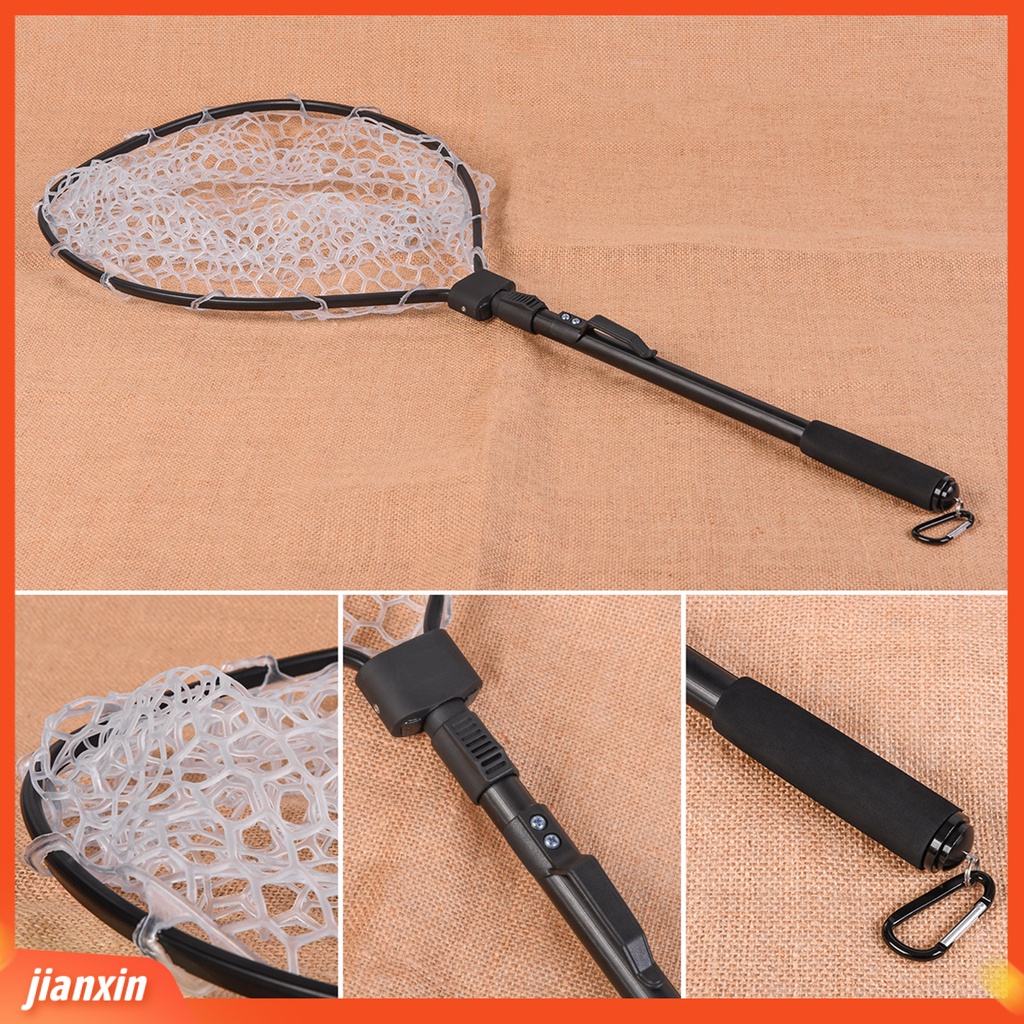(In Stock) Jaring Ikan Bahan Aluminium Alloy Dapat Ditarik Dapat Dilipat Luar Ruangan Dengan Pegangan Anti slip