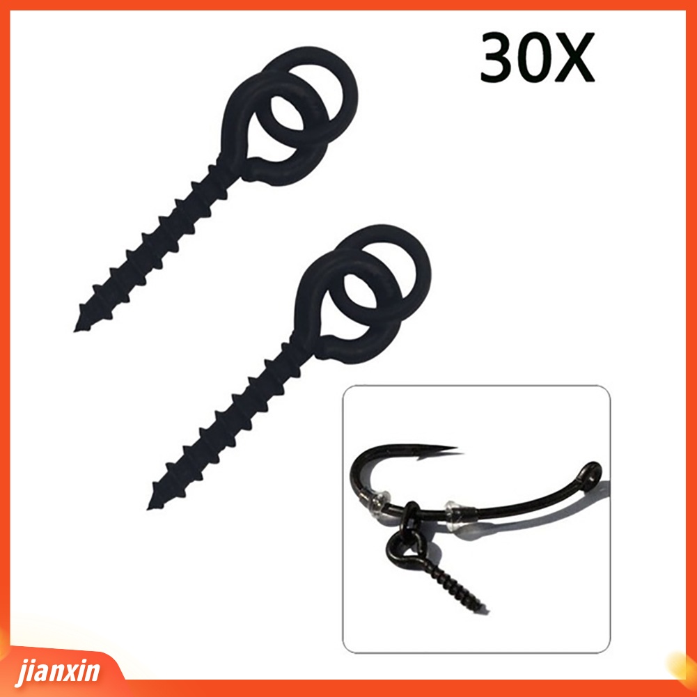 (In Stock) 30Pcs Ikan Gurame Boilies Sekrup Pasak Dengan Ring Swivel Rig Tackle Bait Holder