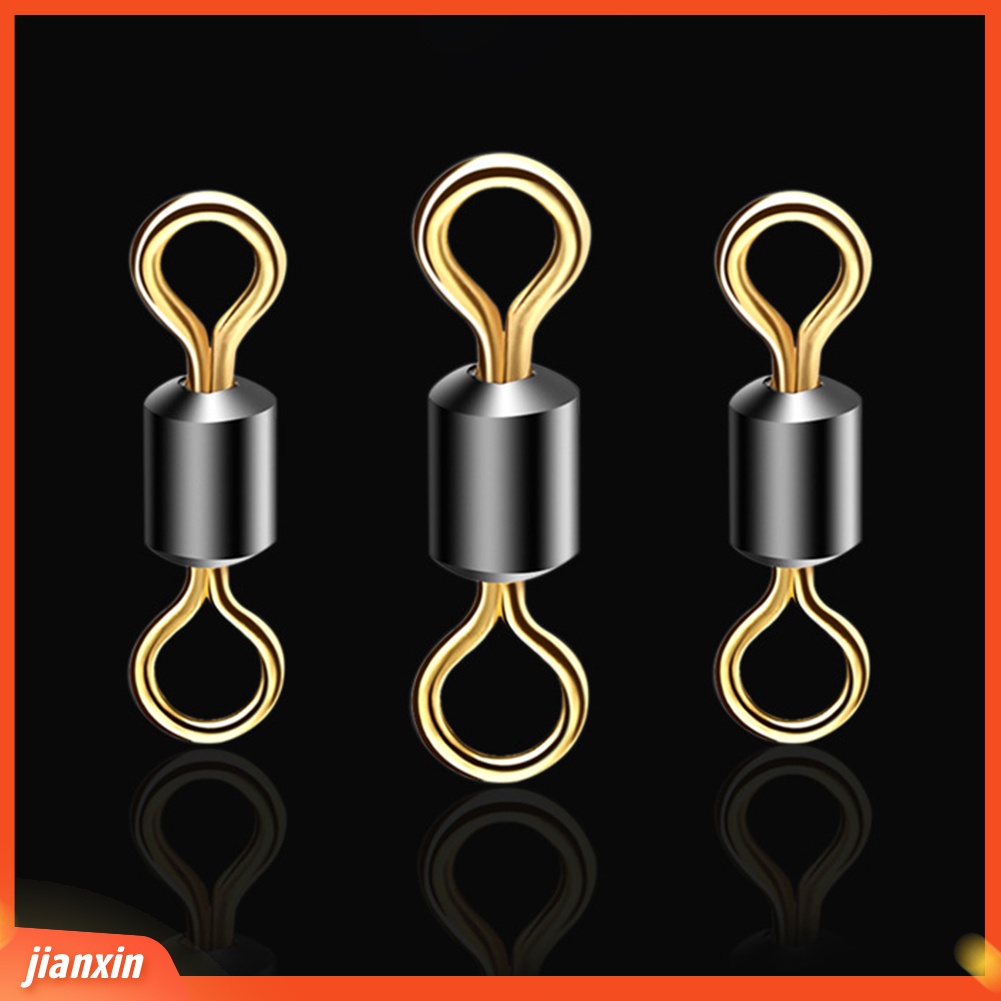 (In Stock) 50Pcs Stainless Steel 8bentuk Barel Ikan Bearing Rolling Swivel Ring Konektor