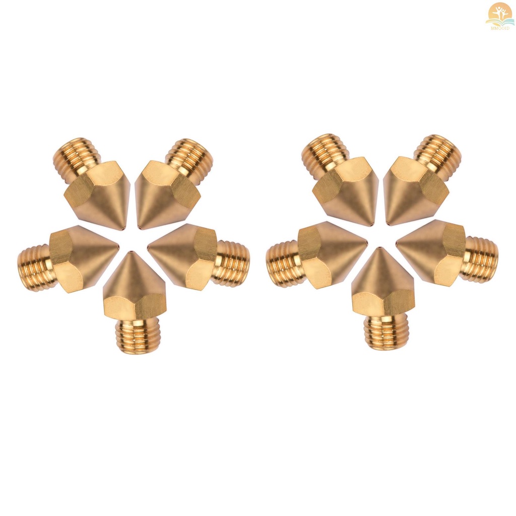 In Stock 10pcs 3D Printer Extruder Brass Nozzle 0.4mm Printer Hotend Kompatibel Dengan CR-10S Pro 3D Printer 1.75mm Filament