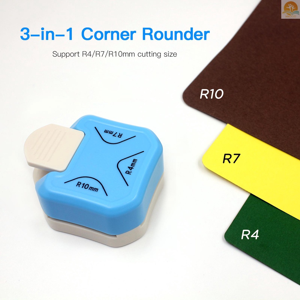 In Stock Corner Rounder Punch 3in1 R4 /R7 /R10mm Round Corner Trimmer Cutter Untuk Kerajinan Kartu Scrapbook Wrapping Paper Sticker Foto Laminasi DIY