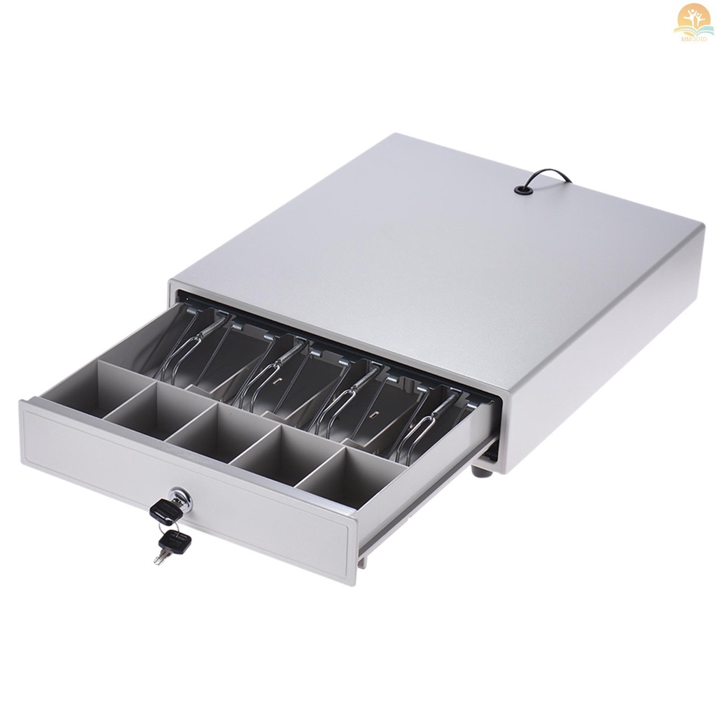 In Stock Heavy Duty Electronic Cash Drawer Box Case Storage 4tagih 5tray Koin Support Push Manual Buka Kunci-lock RJ11 Untuk Printer Epson Star POS Mesin Kasir Uang