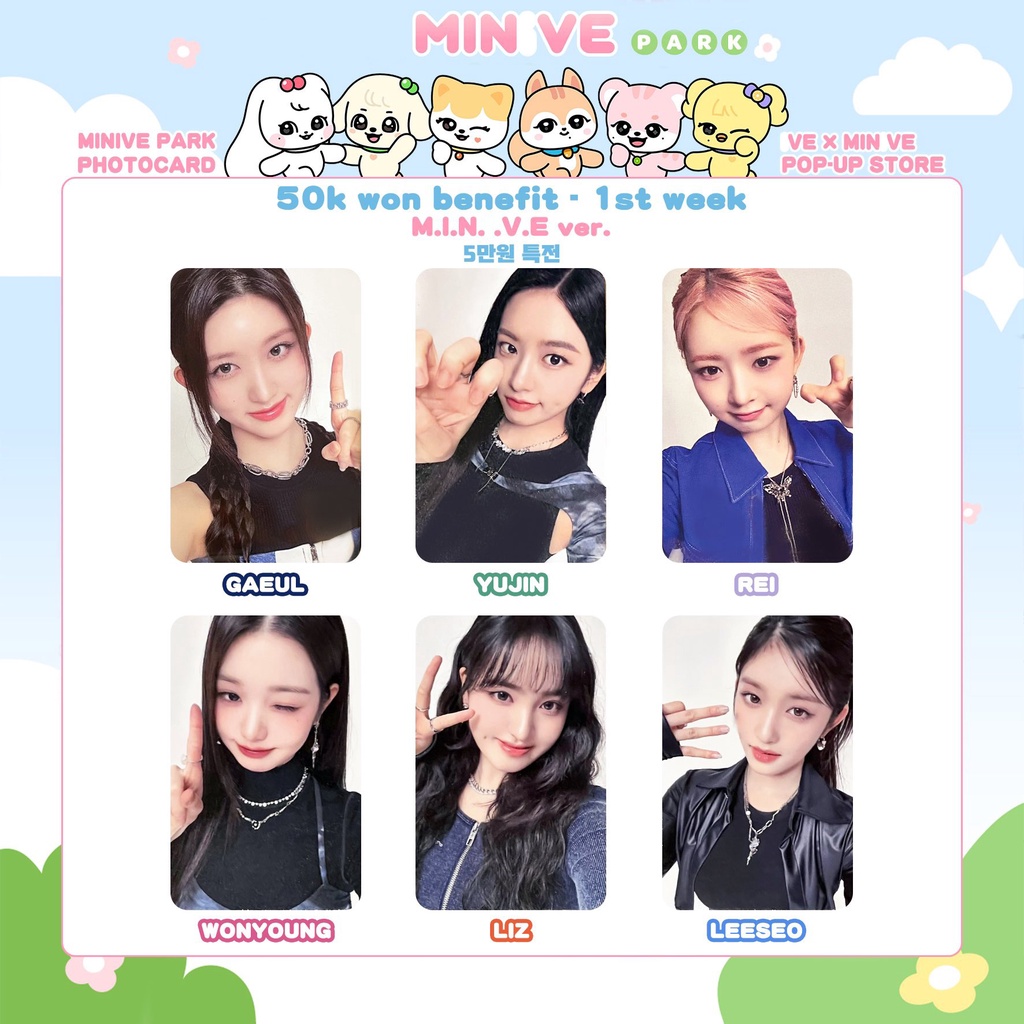 6pcs /set IVE Album MINIVE Photocards Kartu Lomo Kpop Postcards Koleksi Khusus Seri