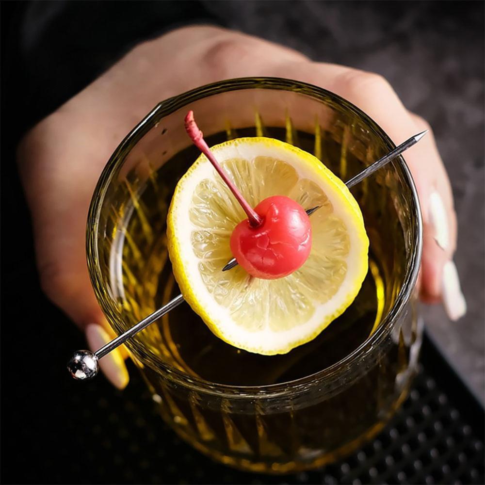 C5goon 3Pcs Stainless Steel Reusable Cocktail Picks Martini Tongkat Buah Swizzle Sticks Bar Peralatan Untuk Pesta Pernikahan K3N9