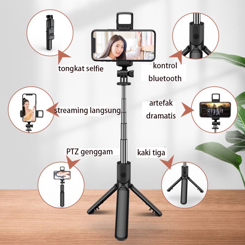 Led Selfie Stick Bluetooth Remote Control Tongsis Tripod Led 3IN1 Selfie Stick Tripod Bluetooth Supe