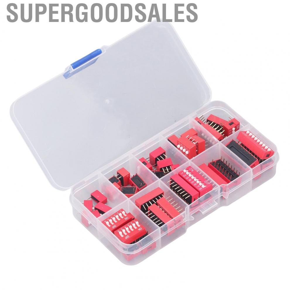 Supergoodsales Dip Switch Assorted Kit  45Pcs 1 2 3 4 5 6 7 8 9P 2.54mm Range for Printed Circuit Boards