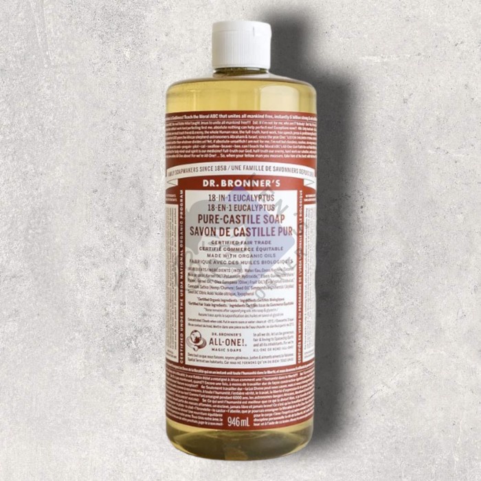 Dr Bronner's Castile Soap Eucalyptus 946 ML / Sabun Mandi Cair Premium