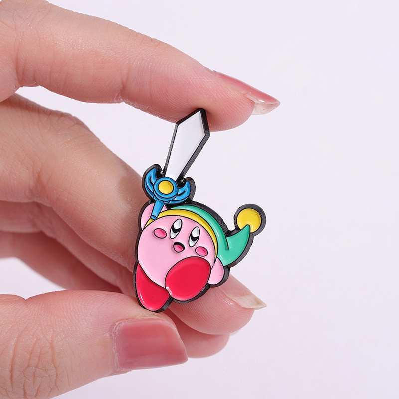 Anime Bintang Kirby Enamel Pin Lucu Imut Kirby Pin Kerah Lencana Kartun Perhiasan Hadiah Untuk Teman