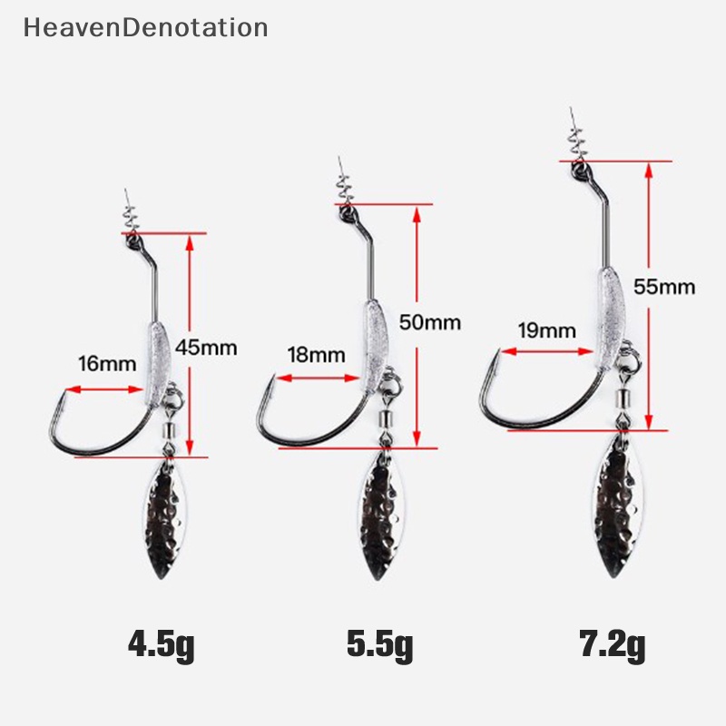 [HeavenDenotation] 4.5g 5.5g 7.2g Dengan Kait Engkol Timbal Dan Perut Lebar Payet Single Hook Path Sub Lead Head Hook HDV