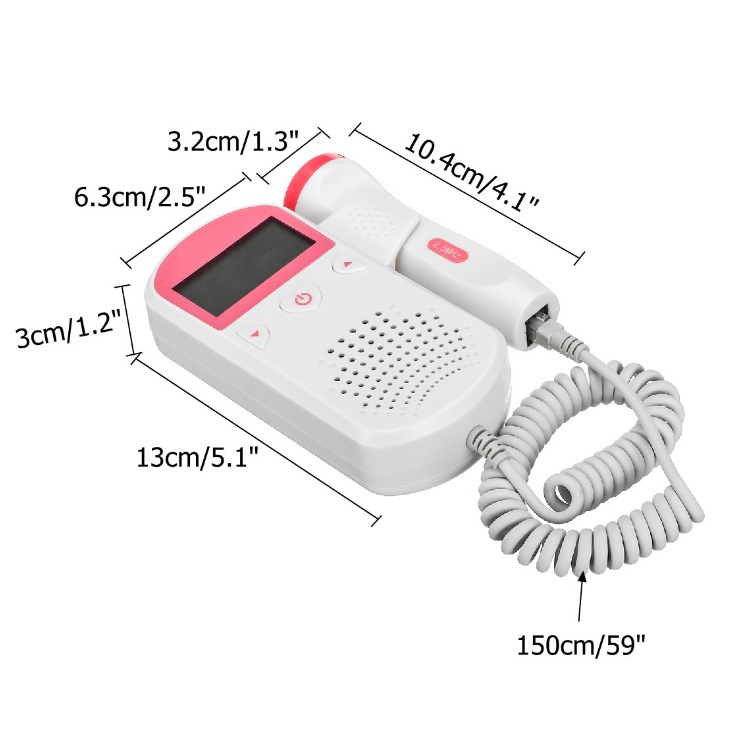 Doppler Fetal Pendeteksi Detak Jantung Bayi / Fetal Heart Doppler Monitor/ Pendeteksi Detak Jantung Portabel / 2 Model LCD Pendeteksi Bayi Monitor Detak Jantung Kesehatan Probe（Tidak ada gel）