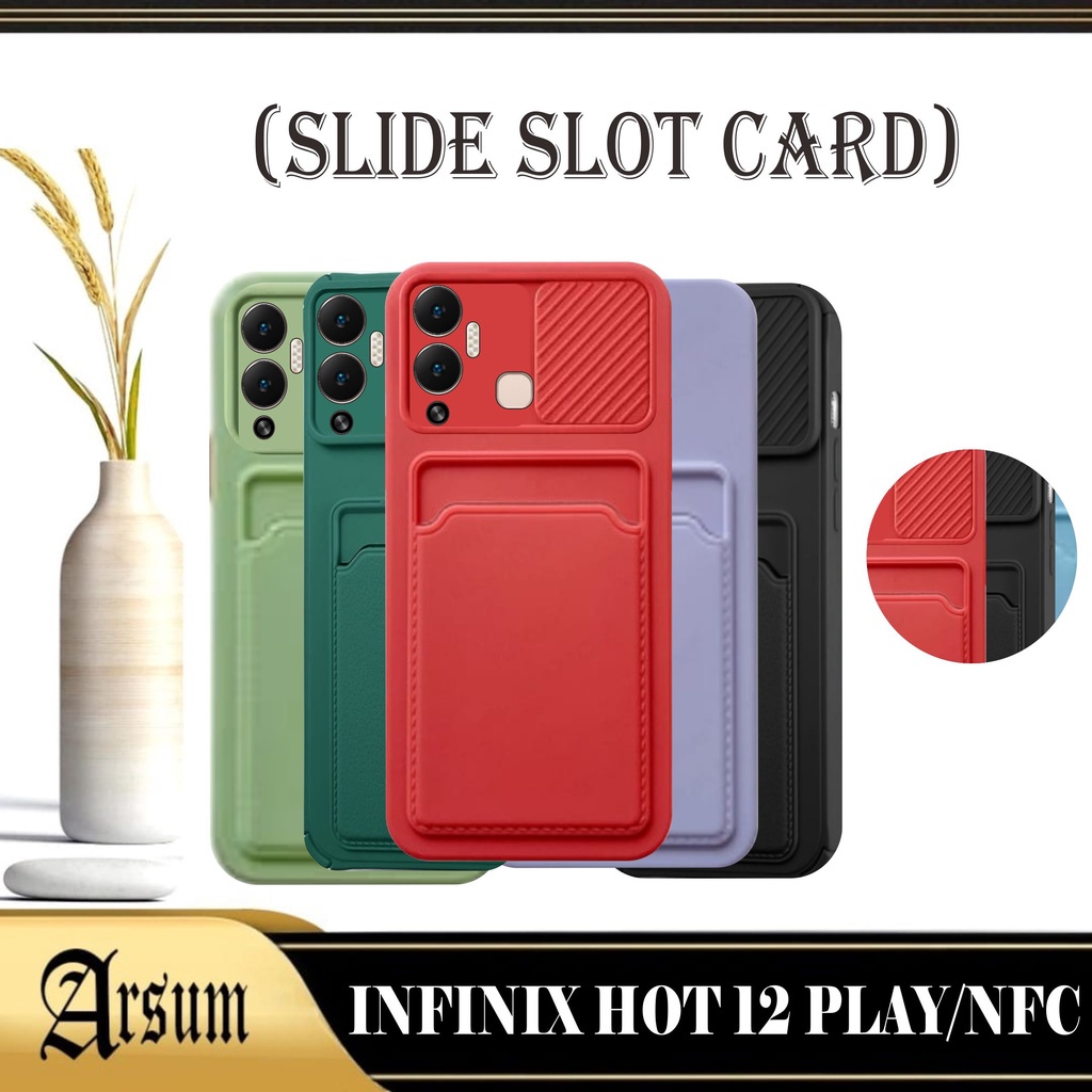 PROMO Case INFINIX HOT 12 PLAY HOT 12 PLAY NFC Slide Camera Slot Card Holder Casing INFINIX HOT 12 P