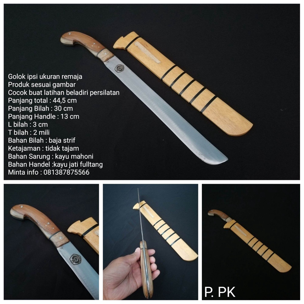 Golok tumpul baja fulltang golok ipsi ukuran remaja