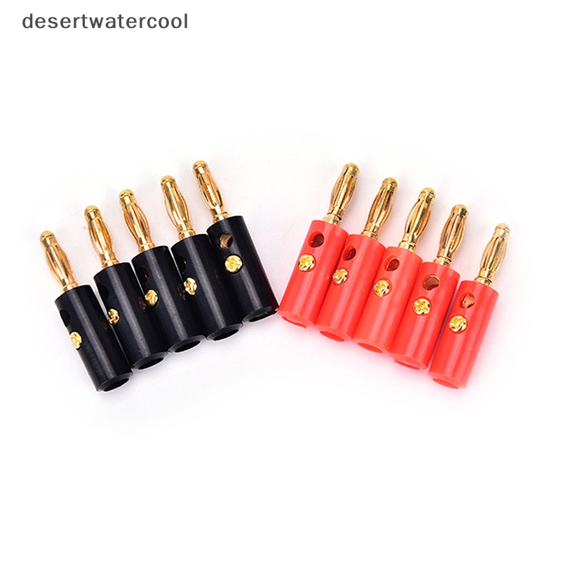 Deid 10pcs/ lot Sekrup speaker audio Pisang Plat Emas Colokan Konektor 4mm Martijn